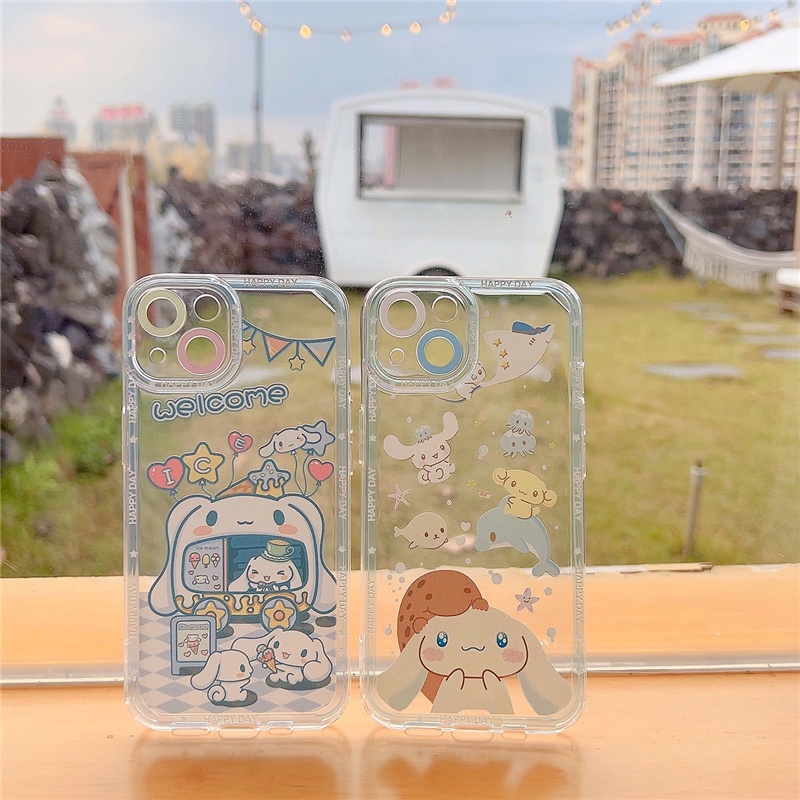 Ốp Điện Thoại Chống Sốc Hình Cinnamoroll Hoạt Hình Dễ Thương Cho iPhone 14 / 13 / 12 / 11 / X / 8 / 7P