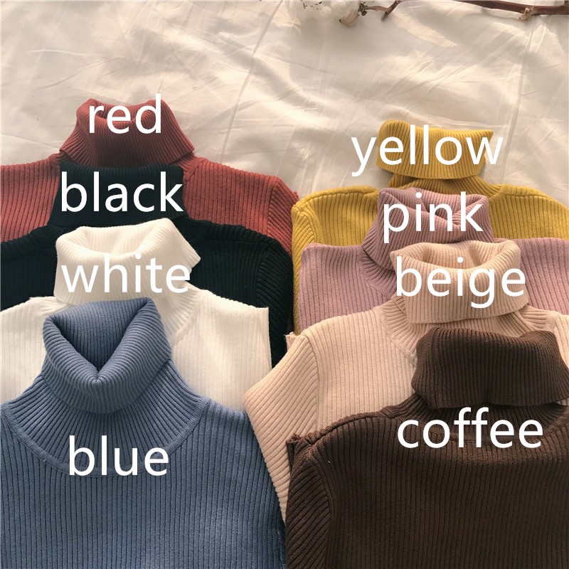 Áo Sweater Dệt Kim Cổ Lọ Thời Trang Thu Đông Cho Nữ