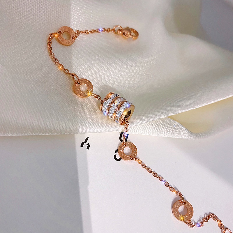 Vòng tay nữ 100% TITAN NGUYÊN CHẤT lắc tay nữ KHÔNG GỈ đính đá pha lê phong cách ins hàn quốc trang sức nữ thời trang