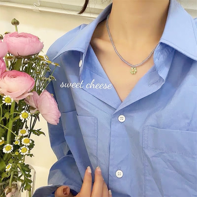 Vòng cổ Chuỗi Hạt Hình Hoa Dễ Thương Dành Cho Nữ