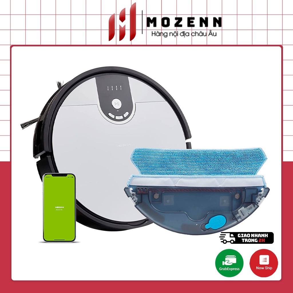Robot hút bụi lau nhà 2in1 Medion MD 20011 điều khiển thông minh [nhập Đức chính hãng]
