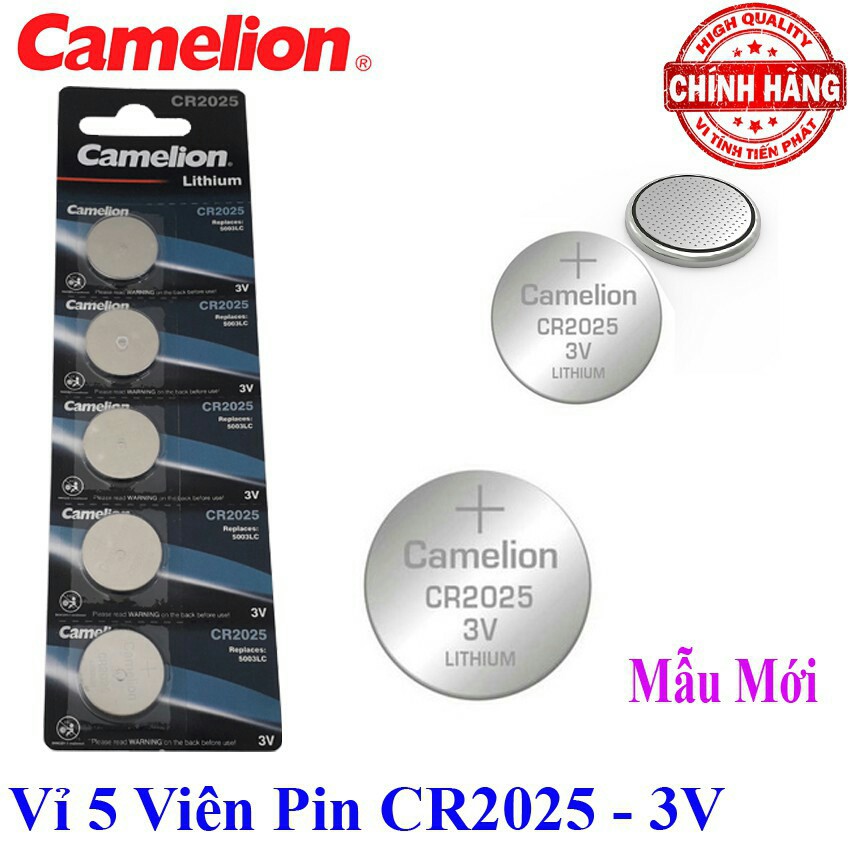 Vỉ 5 viên pin Nút CR2025 Camelion Lithium Battery 3V - Cmos