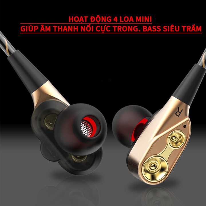 Tai Nghe Nhét Tai S1 HiFi Lõi Kép Siêu Bass , Âm Thanh Cực Hay (Màu Đen) - NK