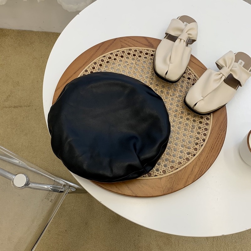 Mũ nồi da màu trơn phong cách retro thời trang Hàn quốc