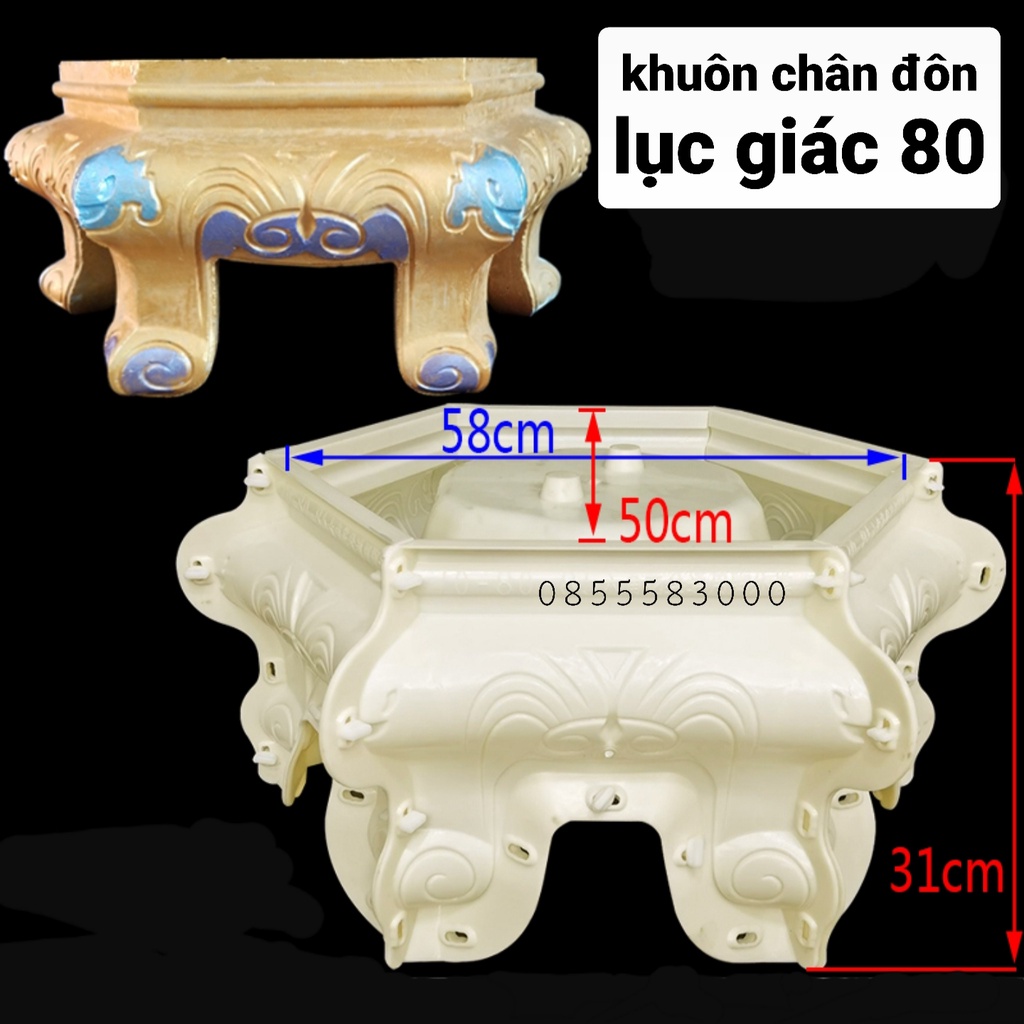 Khuôn đúc chân đôn bệ lục giác 80