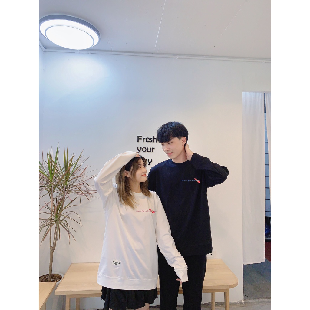 Áo Thun Dài Tay Sweater WENEX Phông Unisex Nam Nữ Cotton Oversize Form Rộng Local Brand Happy Land