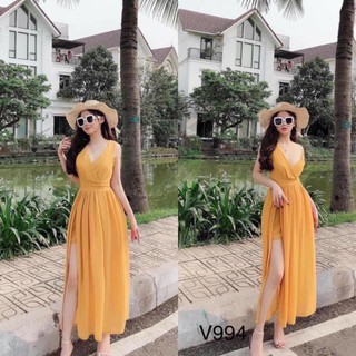 Đầm voan xẻ tà