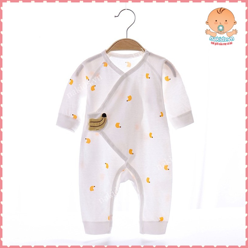 Body Dài Tay Cho Bé Sơ Sinh Đến 10kg 100% Cotton FREESHIP Bộ Liền Thân Hàng Quảng Châu Họa Tiết Trái Cây Đáng Yêu