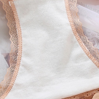 Quần Lót 100% Cotton Phối Ren Phong Cách Nhật Bản