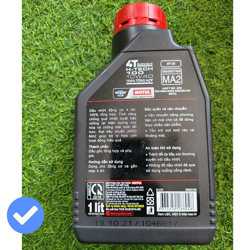 Nhớt Motul H-Tech 10w40 100% Tổng Hợp