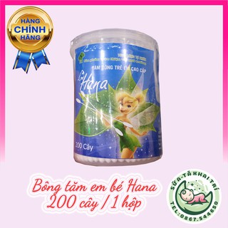 200 cây/hộp Bông tăm vệ sinh tai cao cấp cho bé hãng Hana