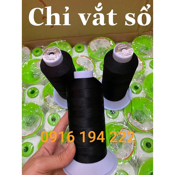 Combo 6 cuộn chỉ tơ vắt sổ (3 màu đen và 3 màu trắng)