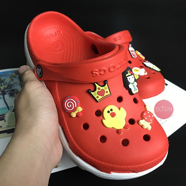 Dép cross đế bánh mì sục bít đầu cho nam và nữ đủ size 36, 37, 38, 39, 40, 41, 42, 43, 44, màu đỏ hàng xuất khẩu