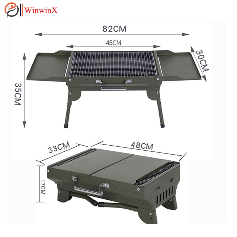 Bếp nướng cắm trại, bếp nướng gấp gọn thông minh thích hợp mang đi dã ngoại du lịch BBQ dùng than hoa
