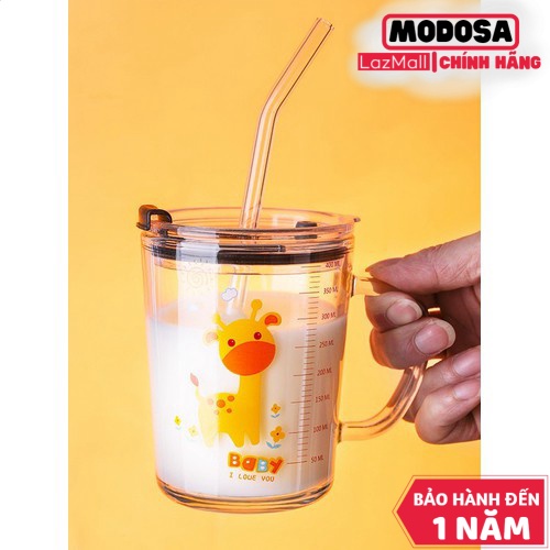 Cốc Thủy Tinh Vouller Chia Vạch Uống Nước . Pha Sữa Cho Bé Rất Thuận Tiện Dung Tích 400Ml