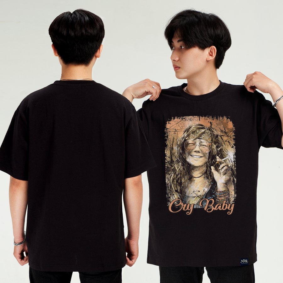 Áo thun nam nữ cổ tròn Cotton thoáng mát phong cách retro âm nhạc ca sĩ MVR KK3916