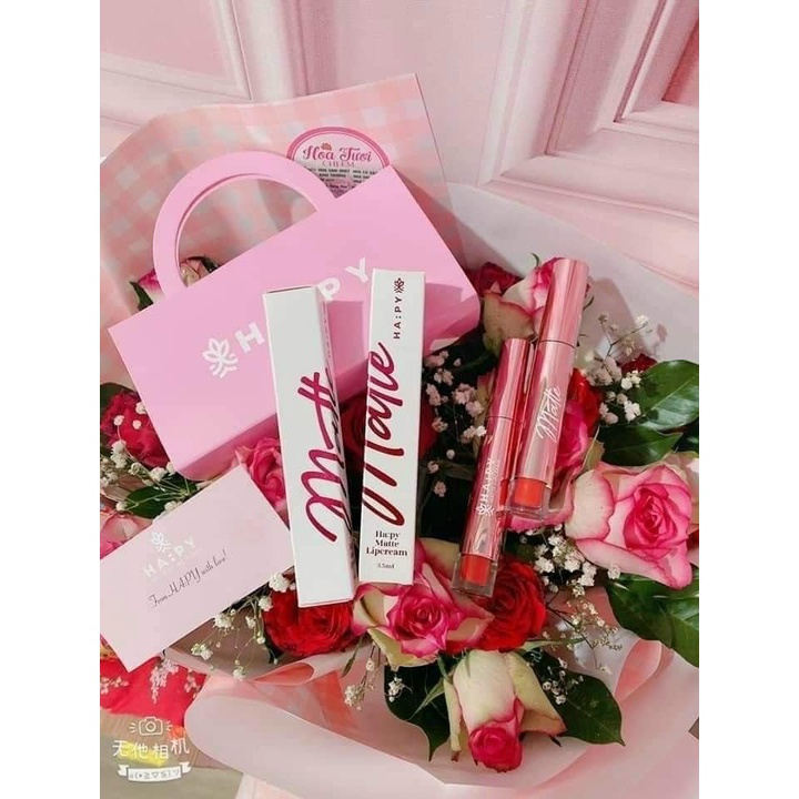 SON KEM LỲ HAPPY  Kháng Nước Lâu Trôi 3.5ml - Son hapy minigarden matte lipstick