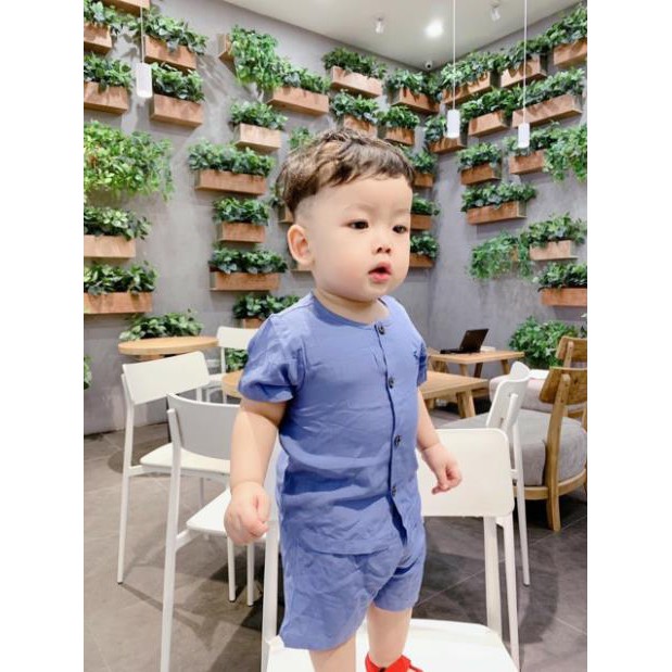 BỘ ĐŨI CỘC TAY XANH/ TRẮNG CHO BÉ TRAI