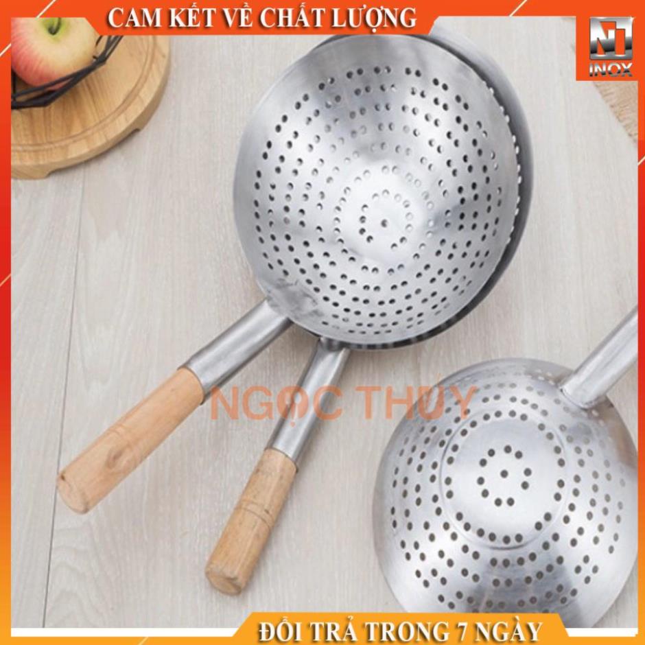 Vợt vớt xương inox cán gỗ