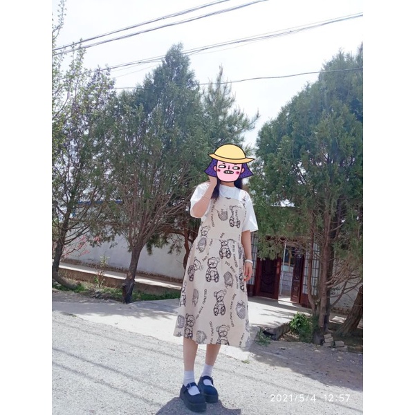 ĐẦM 2 DÂY GẤU BÚT CHÌ DÁNG DÀI 💯 ẢNH THẬT