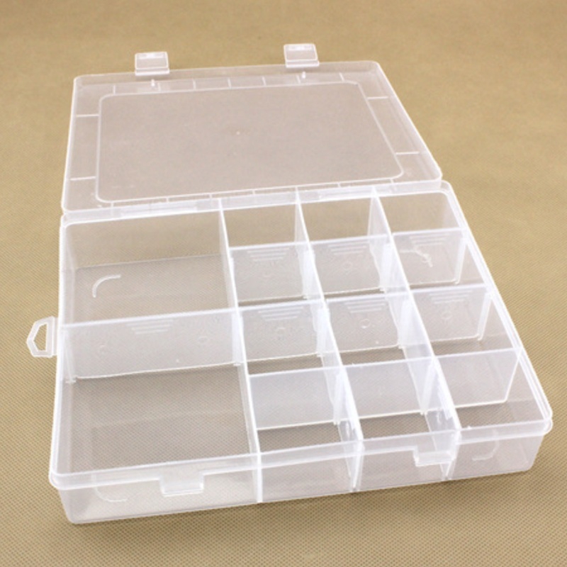 Hộp Nhựa Trong Suốt 14 Ngăn Đựng Trang Sức Tiện Dụng