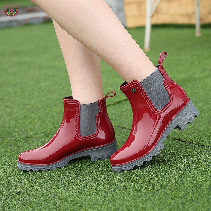 MS Women's Ankle Rain Boots Anti-Slip Short Garden Shoes Waterproof Footwear  Booties Mid Calf Gore Bootie Waterproof &VN