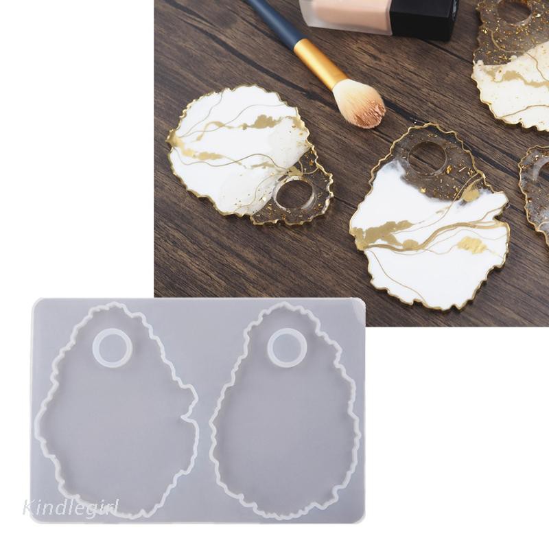 KING Cosmetic Makeup Palette Spatula Tool Resin Casting Mold Eye Shadow Makeup Irregular Round Palette Panel Mould Craft Tool