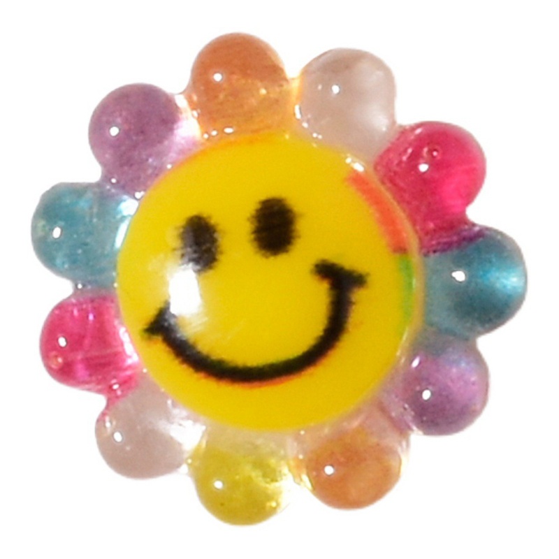 [Hàng mới về] Bộ 8 phụ kiện trang trí móng tay hình hoa hướng dương mỉm cười 3D cho nữ DIY