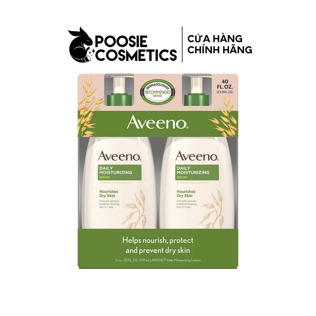 Set 2 chai lotion dưỡng da Aveeno Daily Moisturizing 591g x 2