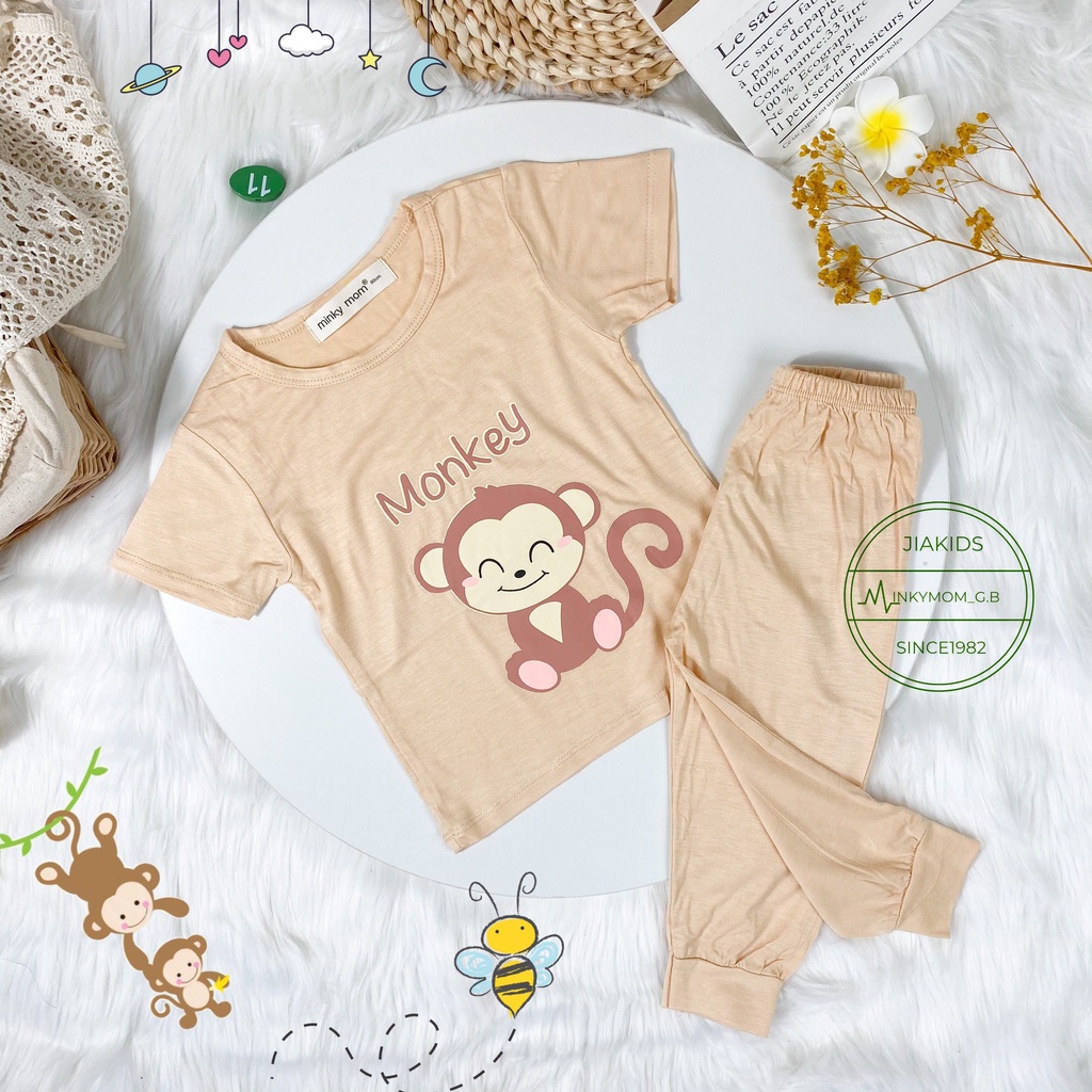 [SZ ĐẠI] Bộ Dài Tay Cho Bé Trai, Bé Gái Minky Mom Vải Thun Lạnh Gấu Panda, Đồ Bộ Cho Bé Mặc Nhà Thu Đông MKMTD2207