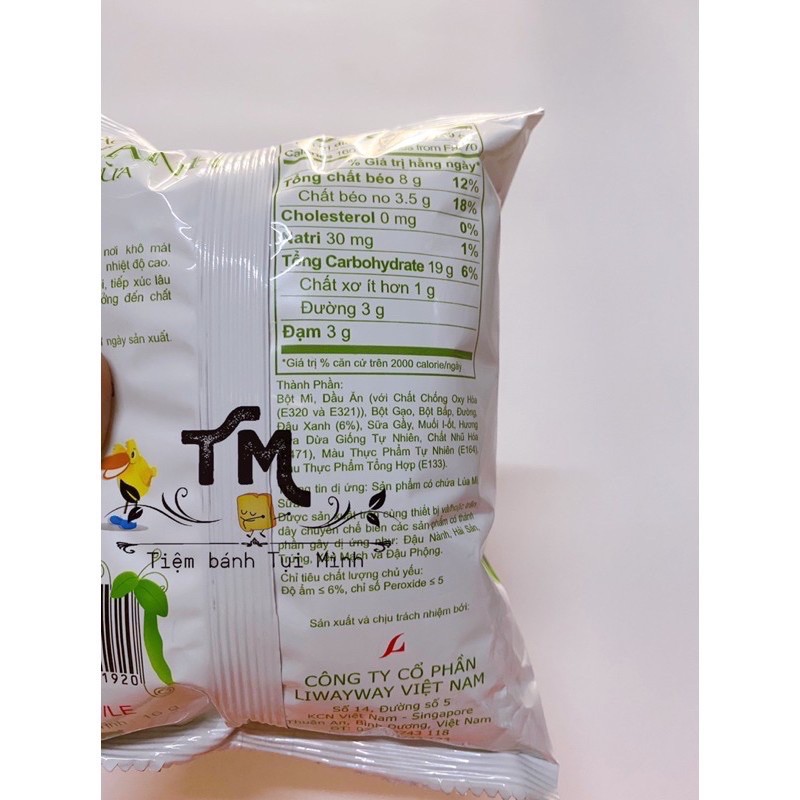 10 gói Bánh Snack Đậu Xanh Nước Dừa lòng khách đến vui lòng khách mua tiếp ủng hộ em nha (16g)