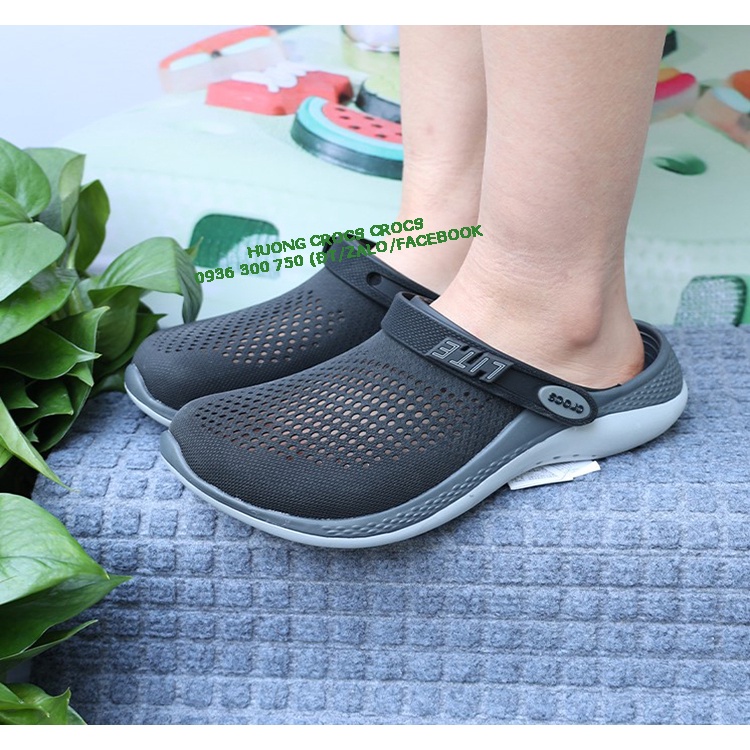 DÉP SỤC CROCS LITERIDE PACER 360 CHO CẢ NAM VÀ NỮ MÀU ĐEN CHUẨN XỊN FULL BOX