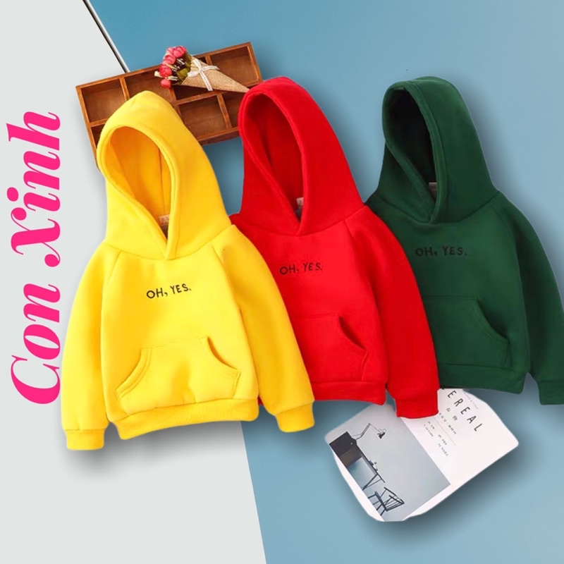 Áo hoodie Con Xinh form rộng nỉ trẻ em OH YES,thời trang thu đông trẻ em từ 4 đến 8 tuổi