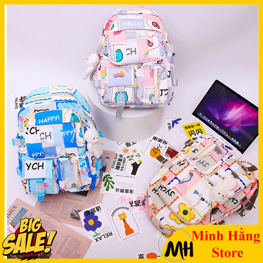 Cặp Sách Nữ Ba Lô Siêu Hot Mẫu Mới Thời Trang Học Sinh Cấp 1 Cấp 2 Phong Cách Hàn Quốc