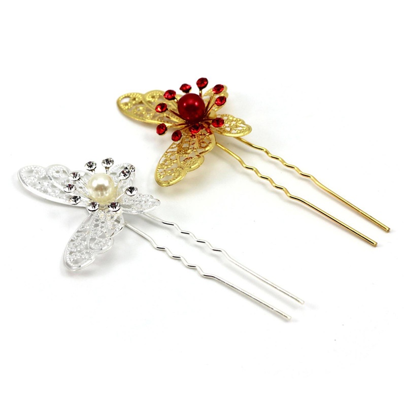 Trâm Cài Tóc Hình Bướm Đính Đá Lấp Lánh Sang Trọng