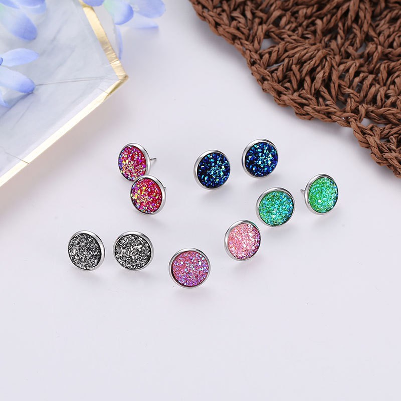 Khuyên tai dạng tròn chất liệu thép không gỉ kích thước 12mm