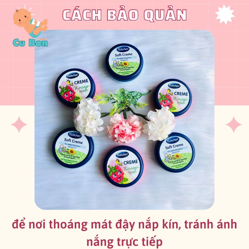 Kem Nẻ Bubchen Soft Creme Với Dầu Hướng Dương &amp; Sheabutter Đức 20ml Cho bé từ sơ sinh dưỡng ẩm ngăn nẻ hiệu quả