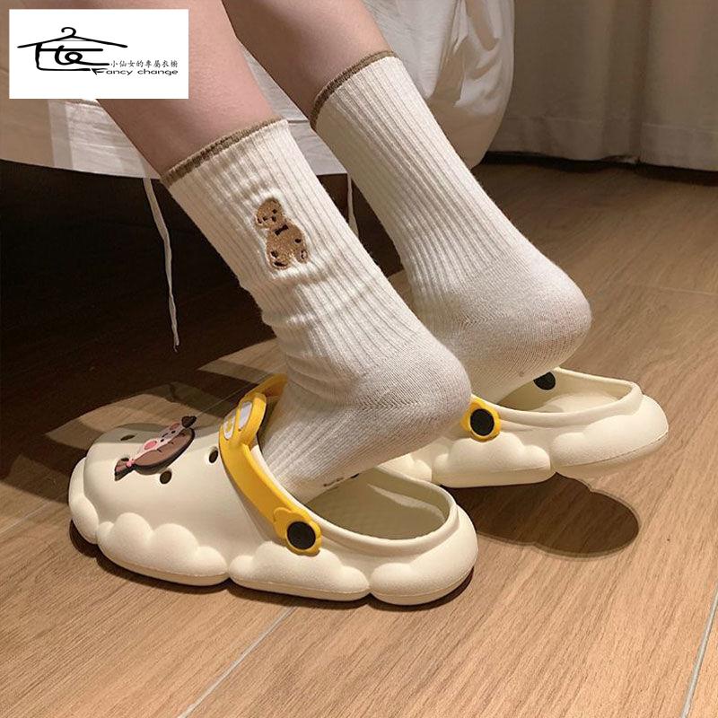 Dép Sandal Đế Dày Họa Tiết Hoạt Hình Xinh Xắn Dành Cho Nữ