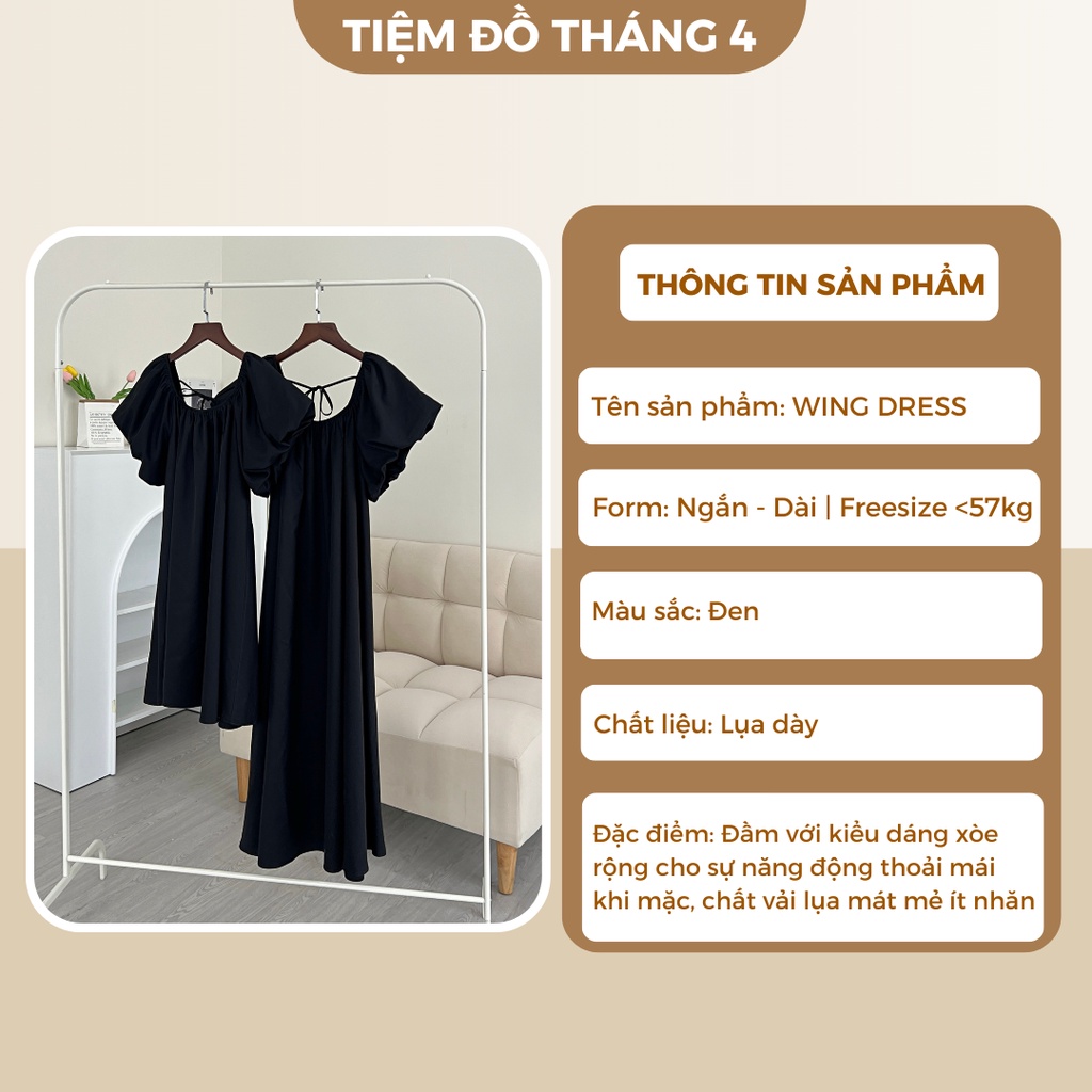 Đầm Suông Babydoll Tay Phồng Form Rộng TIỆM ĐỒ THÁNG 4 WING DRESS