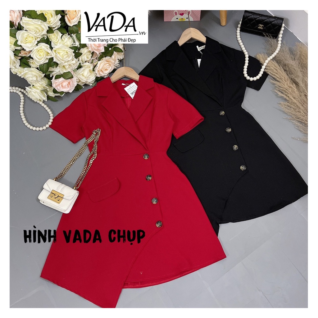 Đầm Váy cổ vest dáng xòe dự tiệc cưới, mặc đi làm dạo phố  siêu sang - Thời Trang VADA