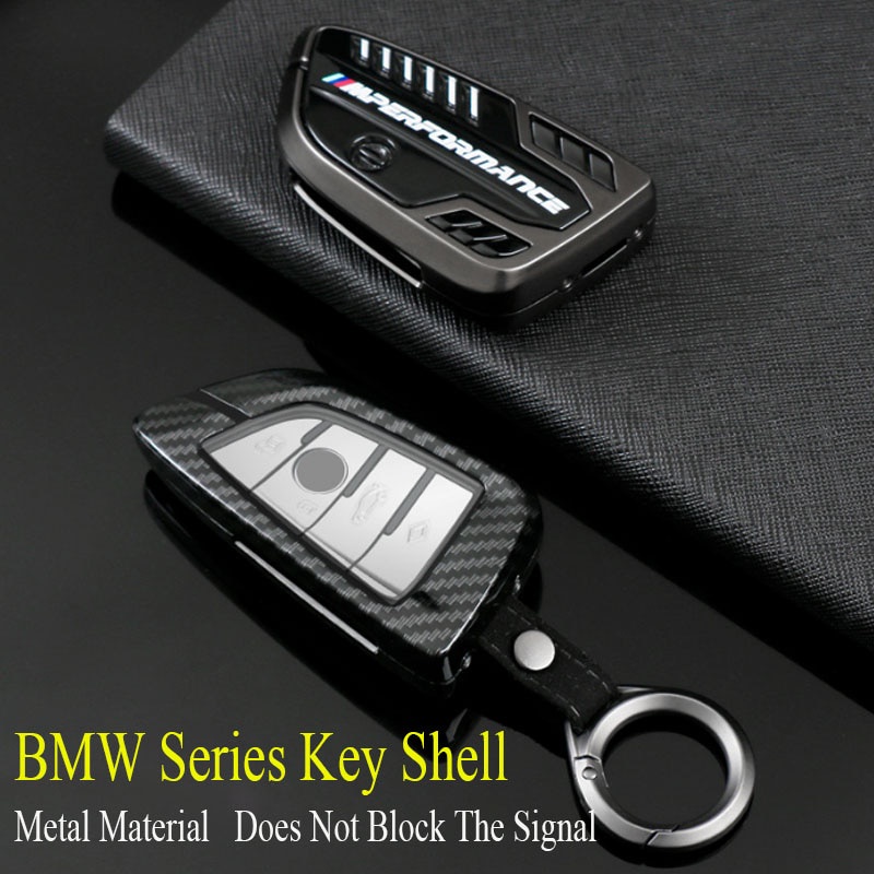 BMW 1 Bộ Vỏ Bọc Chìa Khóa Xe Hơi Bằng Hợp Kim Kẽm Phối Sợi Carbon Cho 1 2 3 5 Series E90 E60 F10 F30 X1 F48 X3 X5 F25