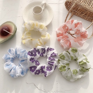 Scrunchies Dây Cột Tóc Voan Hoa