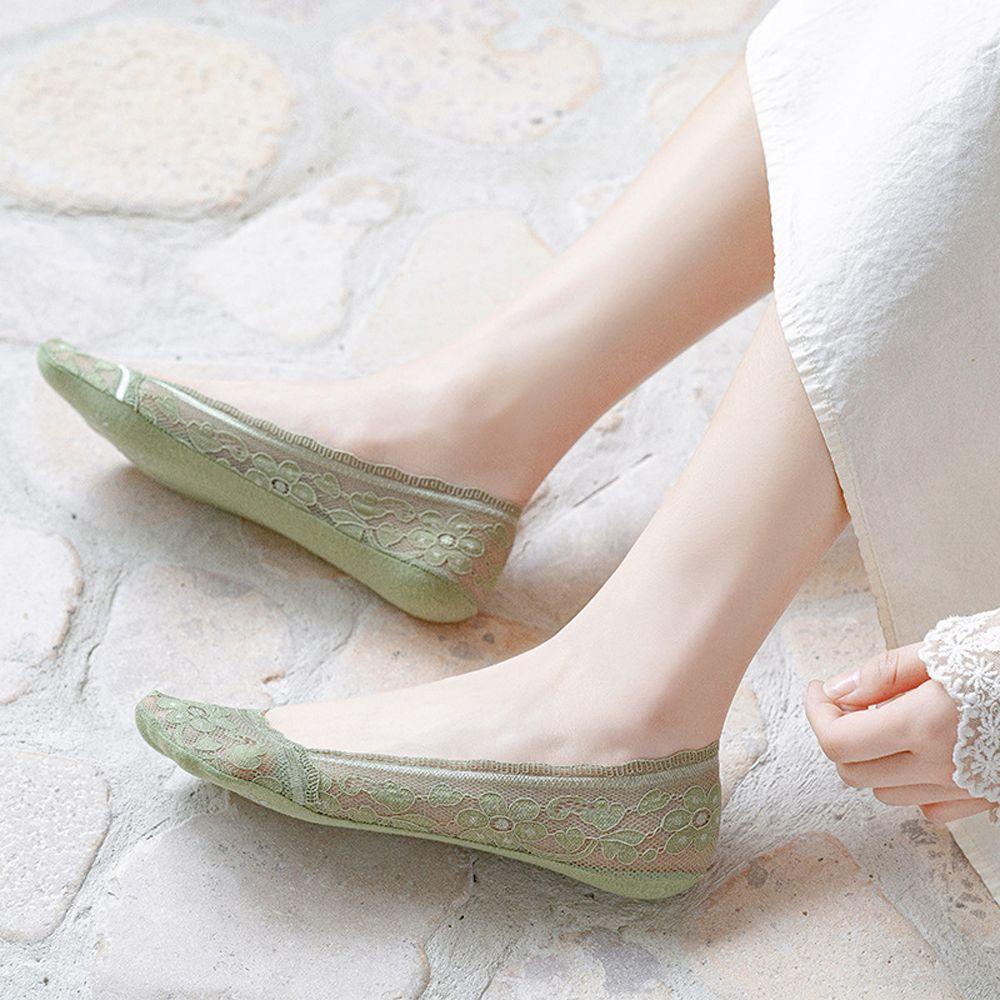 Vớ Ren Hoa Ngắn Chống Trượt Nhiều Màu Sắc Thời Trang Retro Nhật Bản Cho Nữ