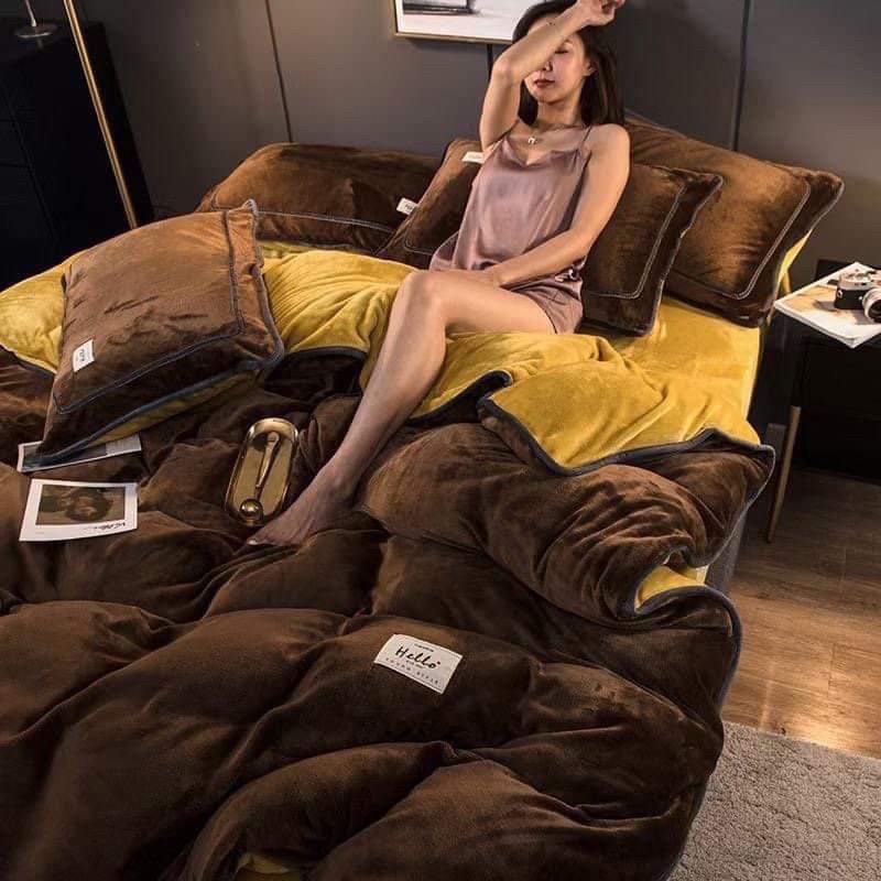 Set chăn ga Nỉ nhung màu ROYAL