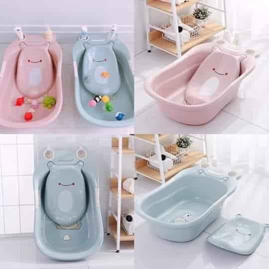 🌵Bán rẻ lấy đánh giá 🌵 tắm gội đầu cho bé hình chú ếch ngộ nghĩnh,có mãng đỡ và van tháo - nhựa Việt Nhật {cao cấp]