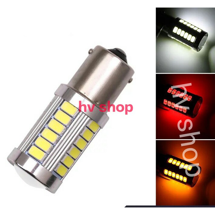 bóng đèn led xi nhan xe máy 33 SMD SH và ôtô 12V 1 chân 1156 hv shop( giá 1 bóng )