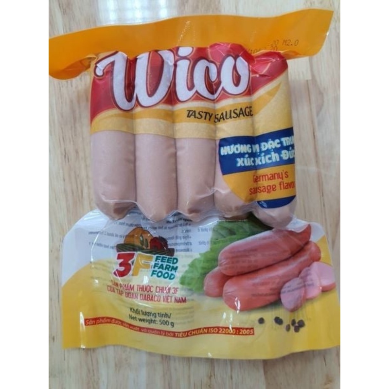 Xúc Xích Wico Gói 10 Cái  500g, Của Công Ty DABACO Thương Hiệu Thực Phẩm Số 1 Việt Nam, Vệ Sinh An Toàn Thực Phẩm [HN sh