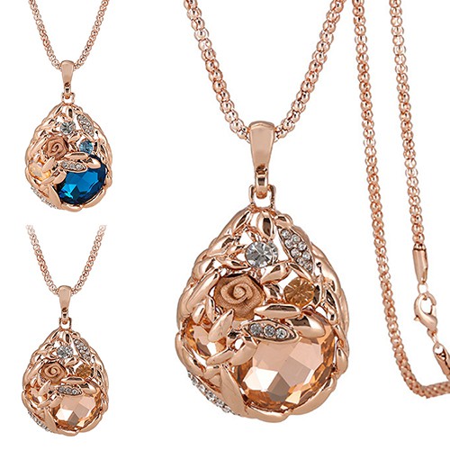 Dây chuyền mặt hình giọng nước đính đá thời trang sang trọng đẹp mắt