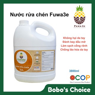 Nước rửa chén hữu cơ sinh học Fuwa3e không hại da tay - bình 3,8L