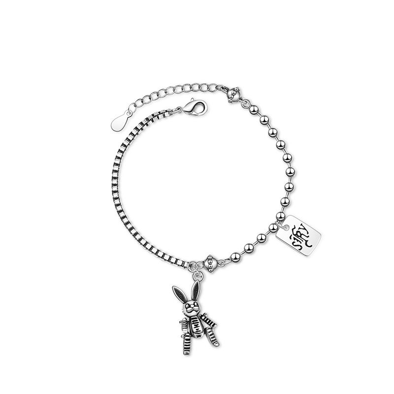 Vòng Tay Gắn Mặt Hình Thỏ Xinh Xắn Phong Cách Retro